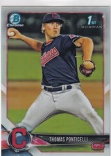 2018 BOWMAN CHROME 1ST RC REFRACTORS THOMAS PONTICELLI CLEVELAND INDIANS - Z334