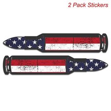 E2x American Flag Bullet Ammo Sticker Decal