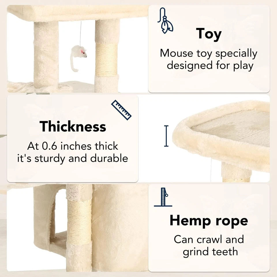 Cat Tree 36 inch Tall Cat Tower for Indoor Cats w/Cat Scratching Post,Cat Condo - Image 3 of 4