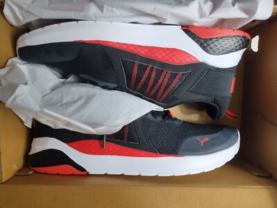 Puma Anzarun Black Red Sneakers Casual Shoes 371131-11 - Mens Size 12