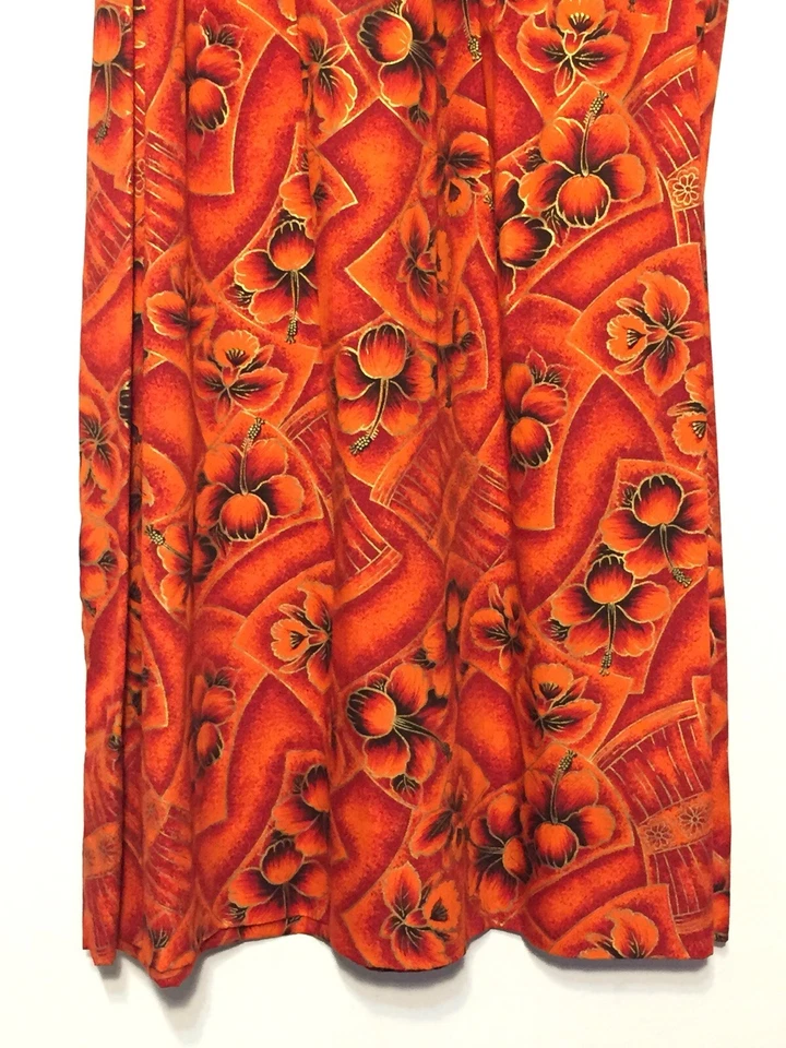 NUEVO Conjunto de Luna de Miel Hawaiano Vintage Años 60 Vestido Camisa M L Naranja Rojo Suyo Aloha Foto 4 de 4
