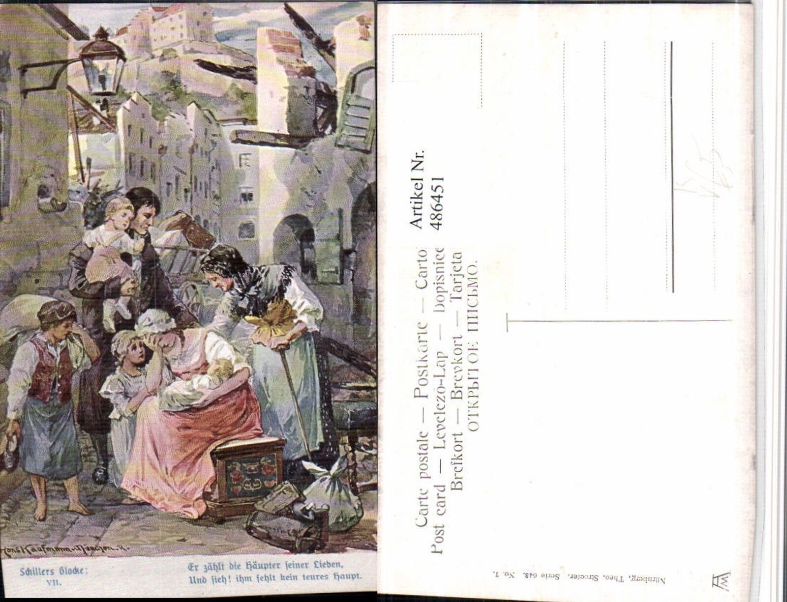 486451,Theo Stroefer 643/7 Künstler H. Kaufmann Familie Trauer Schillers Glocke