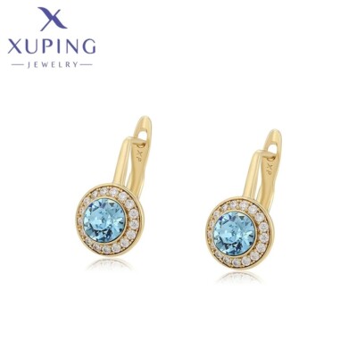 Xuping Jewelry Fashionable Exquisite Light Gold Color Piering Hang Earrings for