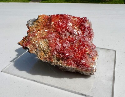 Top Quality Rare Vibrant Red Vanadinite Druzy Crystals on Matrix Red Cloud Mine