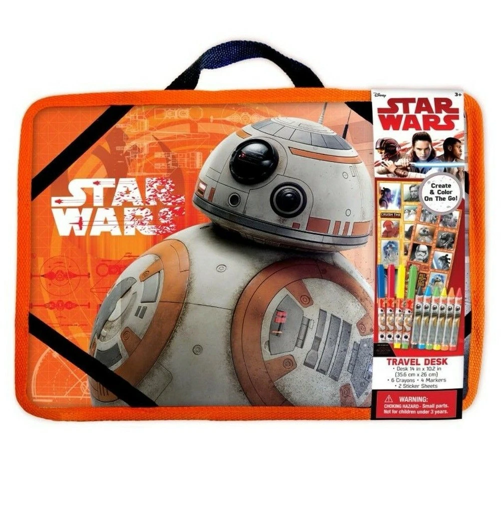 Star Wars, Kids BB8 Portable Lap Desk Art, Coloring Kit Crayons Markers  Set