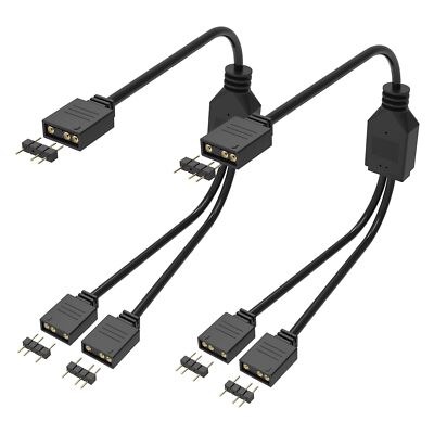 ARGB Splitter Cable 1-to-2 Female 3 Pin 5V RGB Sync Extension Cable 11.8 Inch