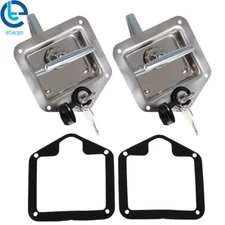 2Pcs Stainless Steel Folding T Handle Lock Latch for Trailer Truck Tool Box