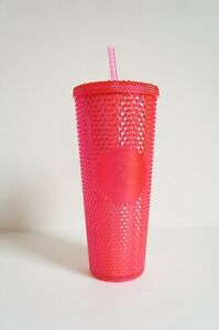 STARBUCKS Neon Pink Studded Tumbler WINTER HOLIDAY CUP 2019 24oz Shipping NOW