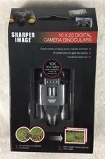 Sharper Image 10x25 Digital Camera Binoculars Gray with Accessory Kit New