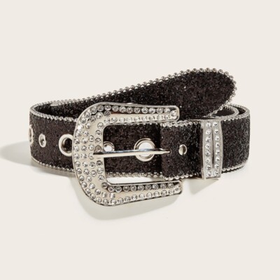 Lady Rhinestone Belt Bling Studded Belt Jeans Western  display picture 2