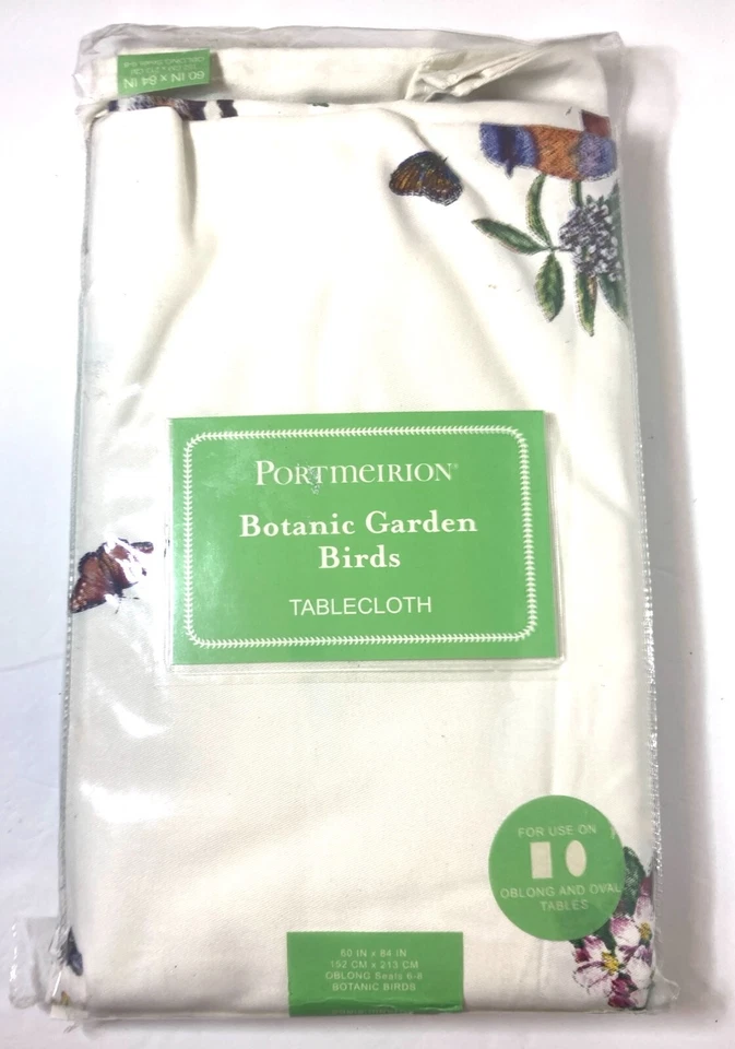 PORTMEIRION JARDÍN BOTÁNICO AVES MARFIL 60"x84" MANTEL FLORAL 42609-084RT NUEVO Foto 3 de 4