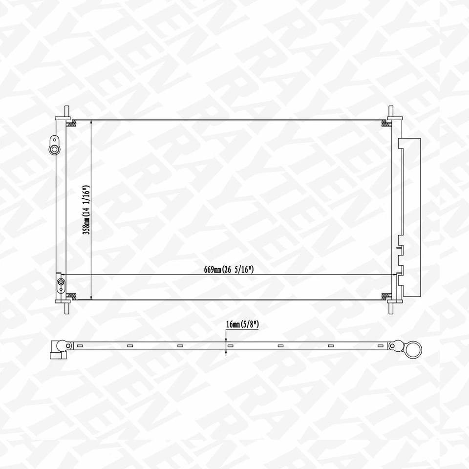 3766 Aluminum A/C Condenser for 2009 2010 2011 2012 2013 2014 Acura TL - Imagem 2 de 4