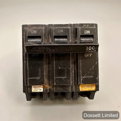 Used- GENERAL ELECTRIC E11592 100 AMP CIRCUIT BREAKER 3 POLE LM-3708