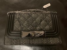 Image of New With Tags Aldo Derogali snake-embossed quilted shoulder Crossbody bag