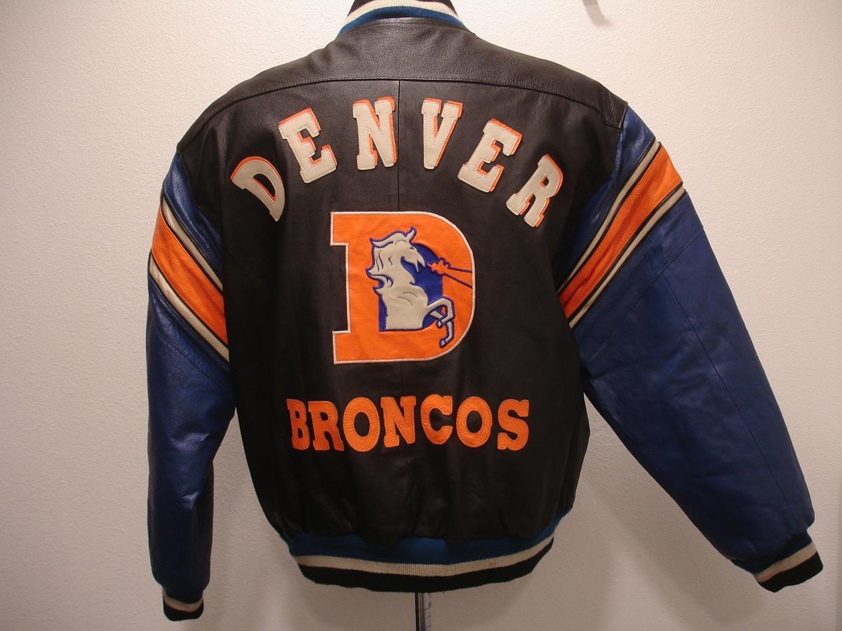 Men's L NFL Mirage Leather Jacket Vintage 1990's Denver Men's L NFL Mirage Leather Jacket Vintage 1990's Denver