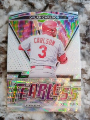 2021 Panini Prizm Baseball White Wave Prizm Fearless # FR-3 Dylan Carlson RC