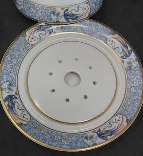 Juego de 3 piezas de plato de mantequilla con cúpula cubierta Theodore Haviland RAJAH - Imagen 4 de 7