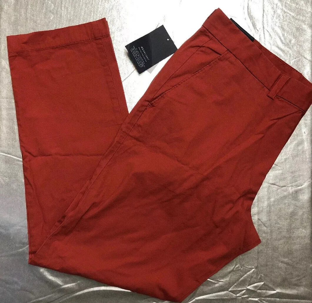NWT GAP Mens Size 36x30 Slim Stretch Lightweight Pants Terra-cotta Color
