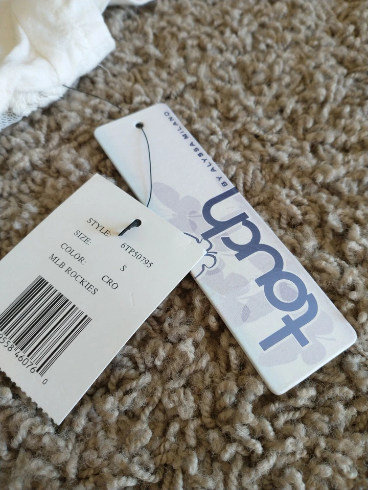 NUEVO CON ETIQUETAS Camisa Para Mujer Touch Alyssa Milano Colorado Rockies Pequeña S Encaje Espalda RARA Foto 2 de 4