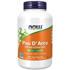 NOW Foods Pau D'Arco 500 mg 250 Veg Capsules, Respiratory Function, Inflammation