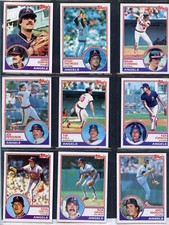 1983 ANGELS TEAM, TOPPS CHEWING GUM, BASEBALL LOT, COLOR VARIATIONS, LUIS TIANT.
