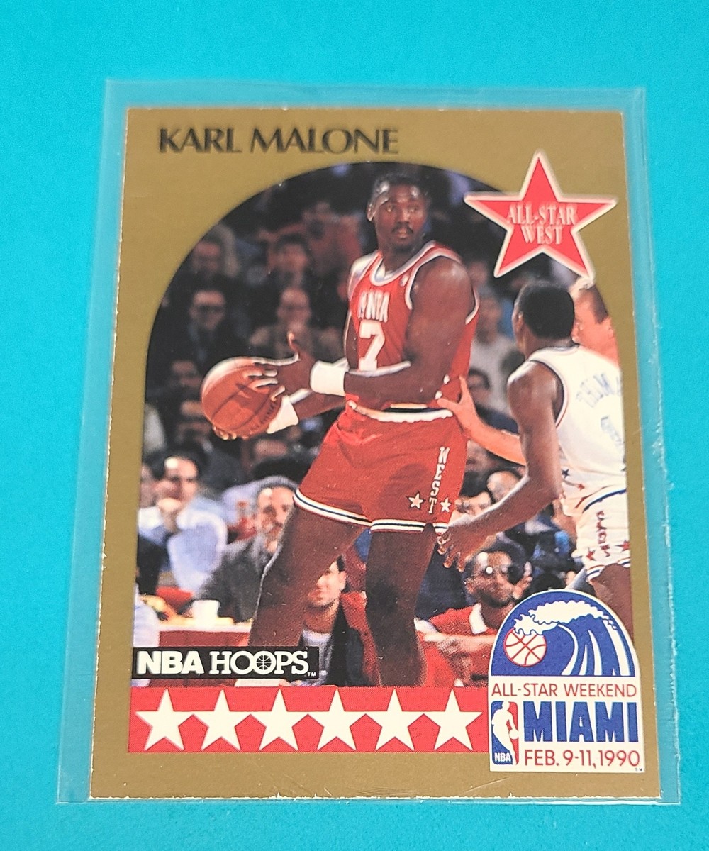 1990-91 Hoops #21 Karl Malone Utah Jazz BASKETBALL Card 4C | eBay