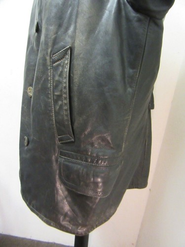 VINTAGE WW2 GERMAN LEATHER KREIGSMARINE HALF BELT JACKET SIZE L - Picture 7 of 21
