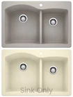 Blanco Diamond 33" Double Bowl 60/40 SILGRANIT Kitchen Sink, Drop-in/Undermount