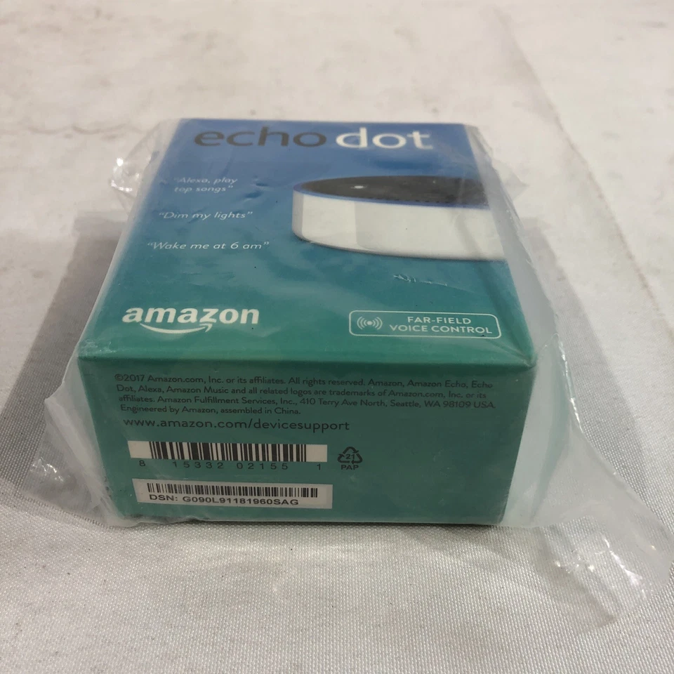 Amazon Echo Dot 2nd Generation Smart Speaker Alexa White~ New Factory Sealed - Image 2 of 4