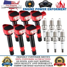 Set of 6 Ignition Coil & Spark Plugs for 1999 2000-2010 Honda Odyssey 3.0L UF242