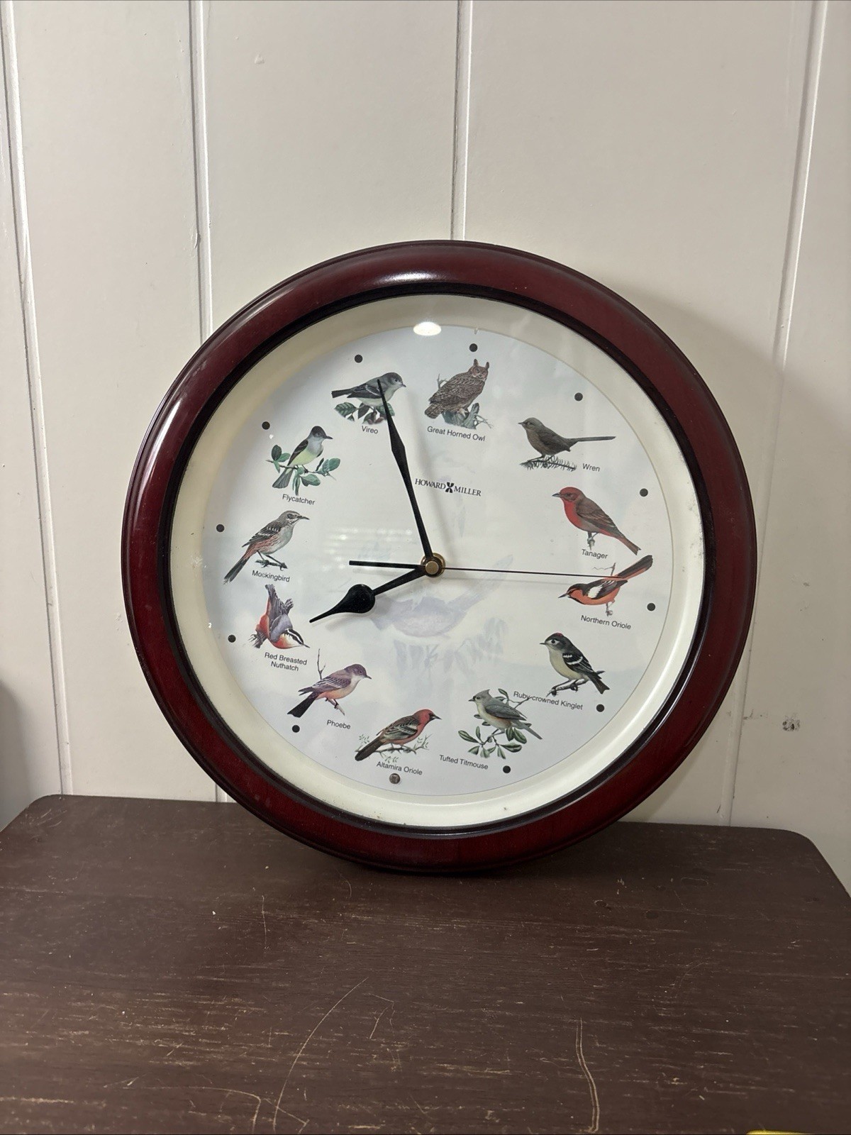 Howard Miller Wild Songbird Wall Clock Plastic Tested Working 625-217 Preowned
