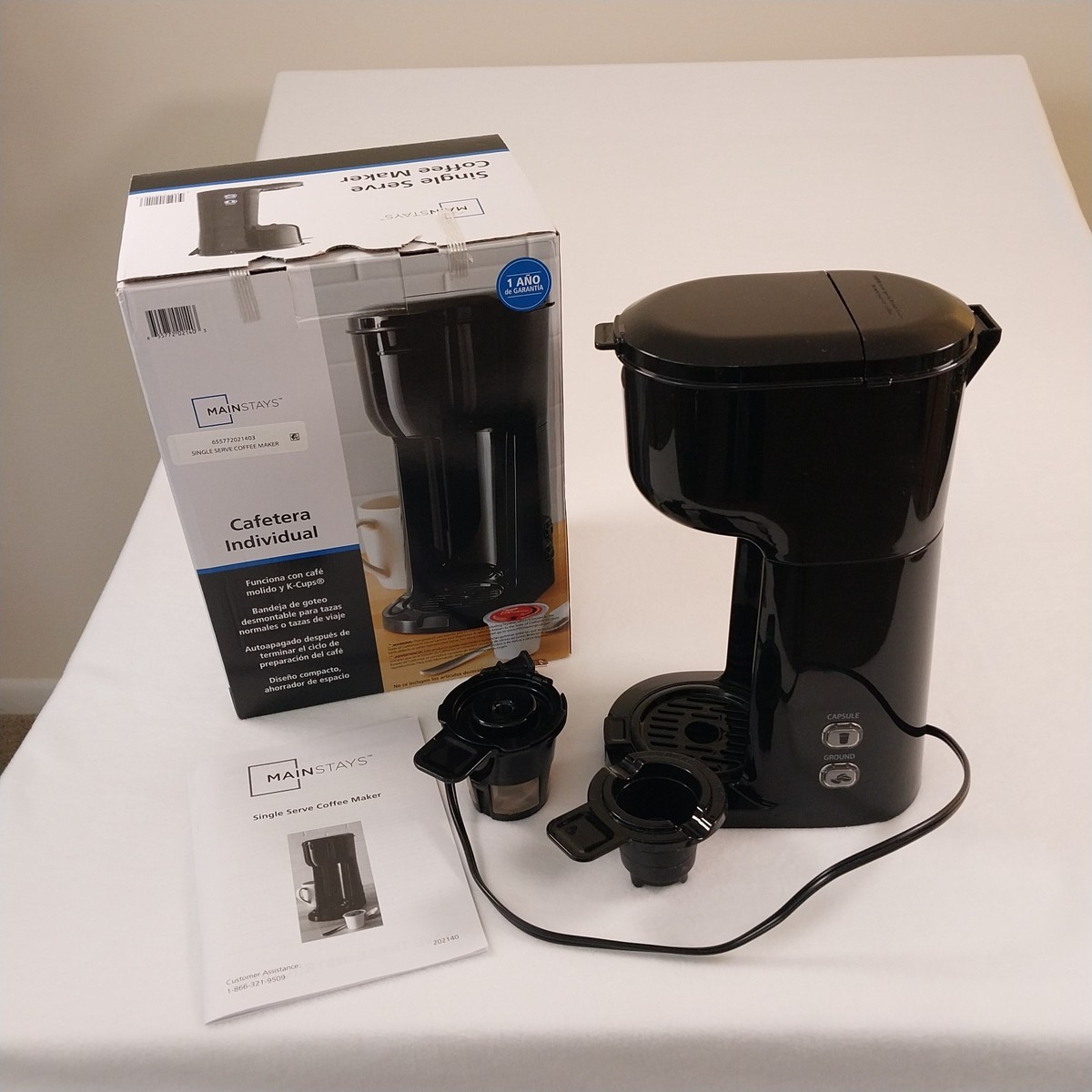 Single Serve Coffee Maker Dual Brew K-Cup Capsule & Ground Coffee Compact  Design | eBay
