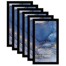 Fxojyvo 6x11 Picture Frame Set of 6 Black 6"x11"