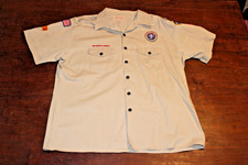Boy Scouts of America BSA Men's Shirt Tan X-Large XL 100 Cotton Sewn Patches