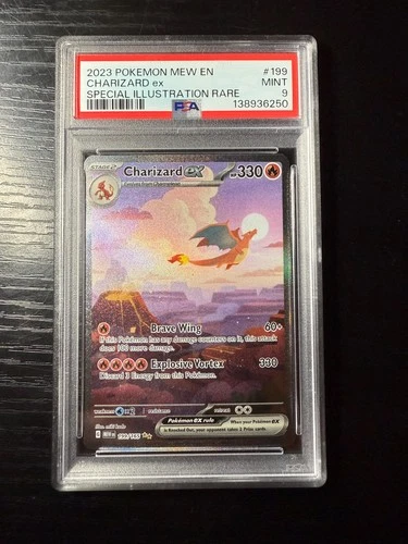 Charizard EX 199/165 PSA 9 MINT POKEMON CARD SPECIAL illustration
