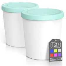 BALCI - Premium Ice Cream Containers 2 Pack - 1 Quart Each Perfect Freezer ...