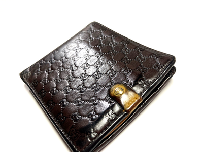 GUCCI VINTAGE MICRO GUCCISSIMA GG MONOGRAM LEATHER WALLET BIFOLD