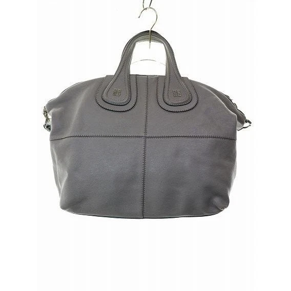 Givenchy — Givenchy Nightingale Leather Handbag Tote Bag Gray 4G Logo Authentic Women's