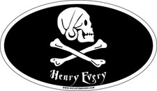 PIRATE - Henry Every - Oval Full Color Decal/Sticker