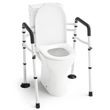 WAYES Toilet Safety Rails Adjustable Toilet Safety Frame for Elderly Max.300 Lbs