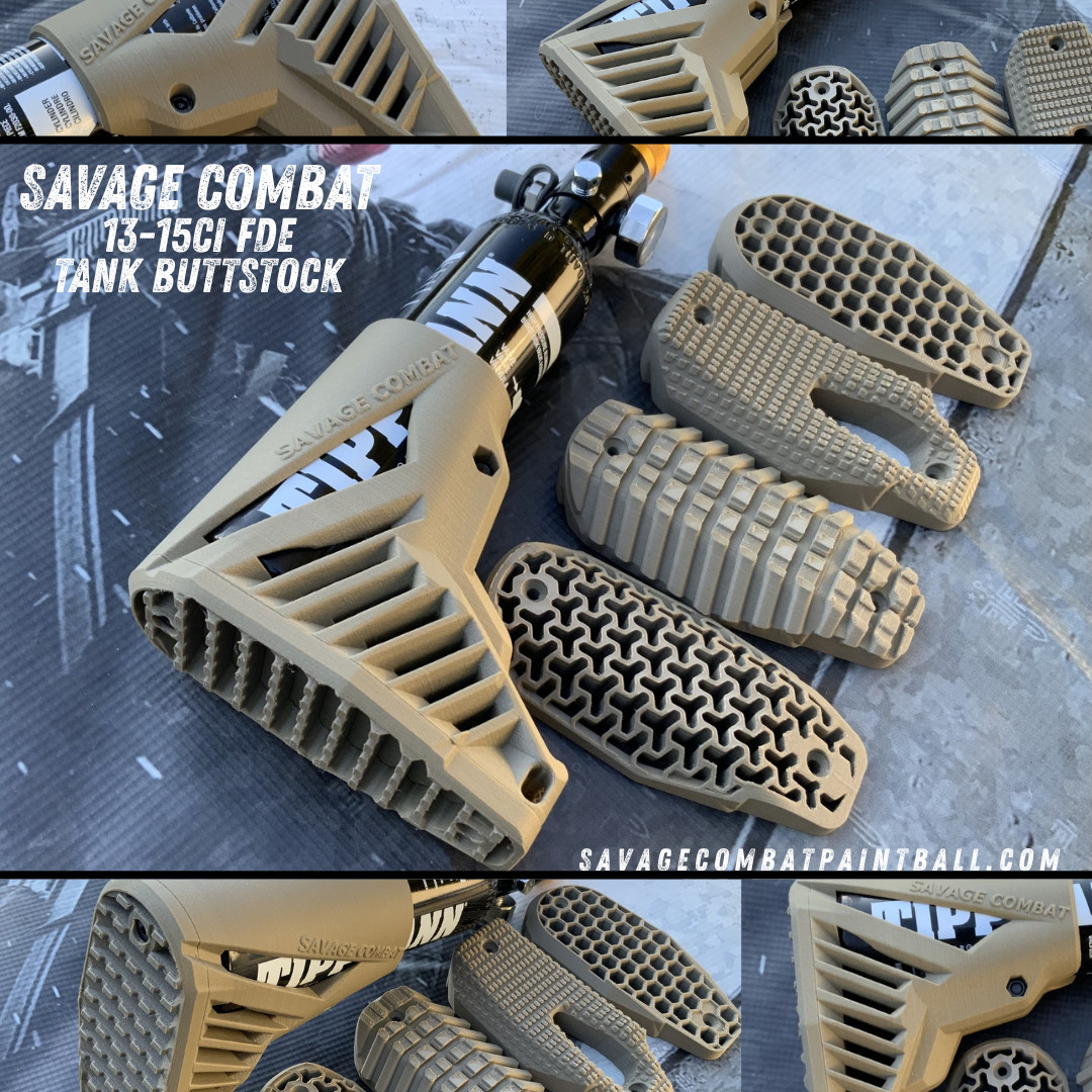 SAVAGE COMBAT 13CI - 15CI HPA AIR TANK BUTTSTOCK Paintball Airsoft Butt Stock