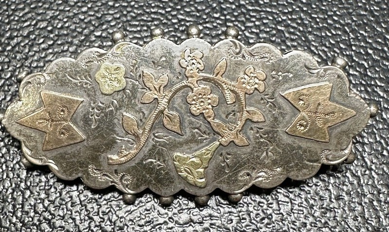 Antique 1880's Sterling Silver English Victorian Pin Brooch Amazing 3.2gr A-221