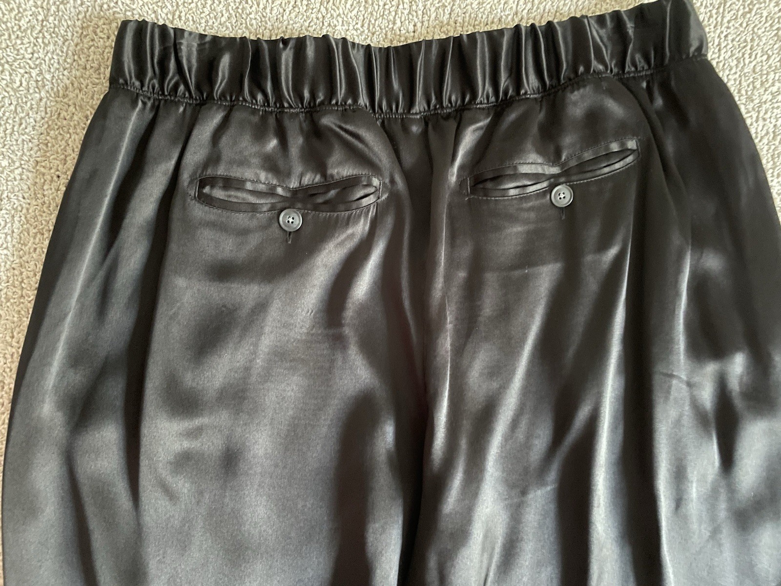 ATM Women M Silk Jogger Dress Pant Black Pull On Holiday Event Fancy Lux City