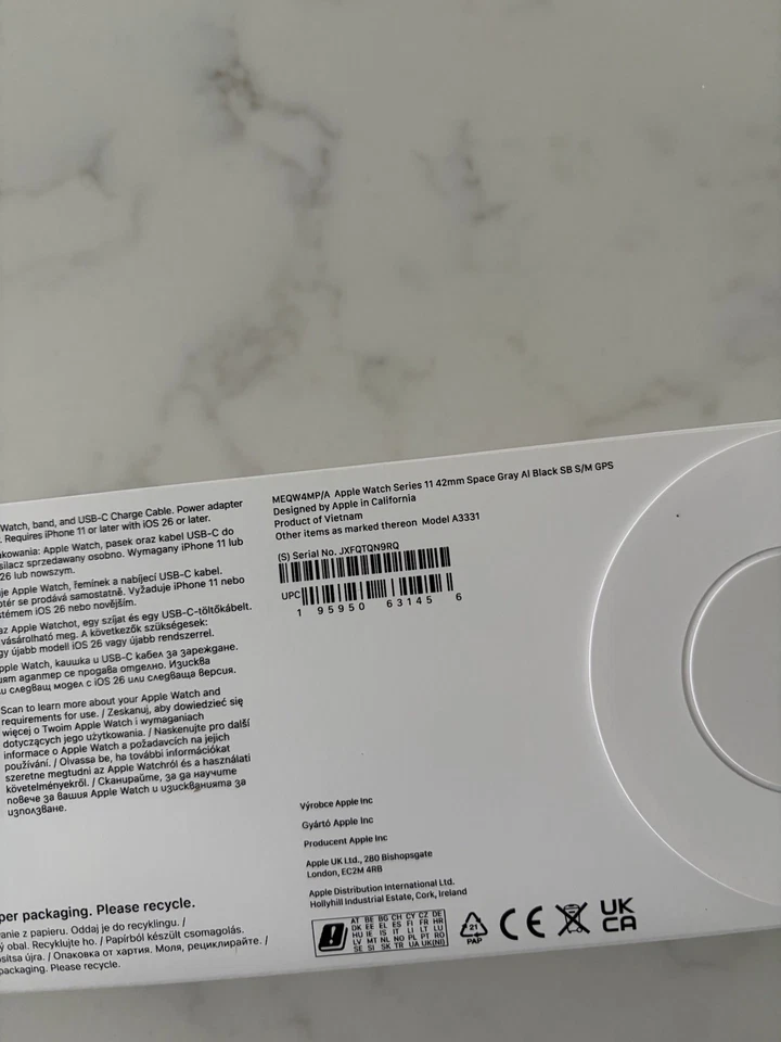 Apple Watch Series 11 (GPS) 42mm Space Gray - S/M Black Sports Band BRAND NEW - Image 4 of 4