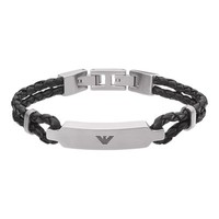 Emporio Armani Armband Leder Edelstahl Zweifarbig