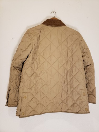Burberry Sz L London Corduroy Collar Diamond Quilted Barn Jacket Mens AS IS - Picture 2 of 13