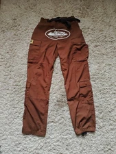 Corteiz Guerillas Cargo Brown Men's Pants with Belt Size S