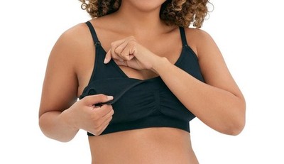 3XL Joyspun Women's Maternity Seamless Nursing Pumping Bralette Wirefree Black