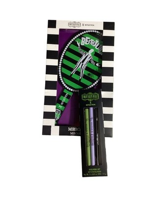 Revolution Warner Bros Beetlejuice Hand Mirror + 5pc Eyeliners Kit, Tim Burton