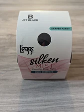 1 Pair L’eggs Silken Mist Silky Sheer Leg Tights Shaper Panty, Size B, Jet Black